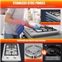 Plaque Gaz 2 Feux Inox, Plaque de Cuisson Gaz 2 feux Encastrable, Table Gaz 50cm, Convient pour le Gaz Naturel ou le Gaz Propane