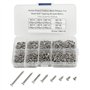 WMYCONGCONG Assortiment de 800 mini vis à bois M2 Philips à tête plate en acier au carbone nickelé avec boîte (argent)