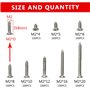 WMYCONGCONG Assortiment de 800 mini vis à bois M2 Philips à tête plate en acier au carbone nickelé avec boîte (argent)