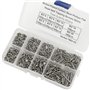 WMYCONGCONG Assortiment de 800 mini vis à bois M2 Philips à tête plate en acier au carbone nickelé avec boîte (argent)