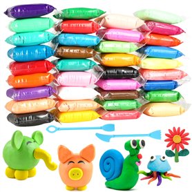 Atliberswo Argile à modeler à l'air libre 36 couleurs avec 2 outils de modelage - Argile à séchage à l'air libre pour enfants de