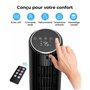 PNTCK Ventilateur colonne de Tour avec Télécommande, 33 cm Ventilateur ultra silencieux(24 dB) - 4 Modes & 4 Vitesses, Oscillati