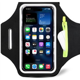 Brassard de Sport avec Poche Zippée- Smartphone Brassard de Course Compatible avec Téléphone jusqu'à 6