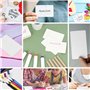 200 Cartes en Papier Kraft - Cartes Vierges - Jeu de Cartes Vierges, 9 × 5,4 cm, 350 g/m² Papier Kraft Blanc, pour Jet d'Encre e