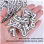Lot de 37 broches en forme de lettres l'alphabet pour pins crocs charms chaussures,Hommes décorations,personnalisées, pour garço