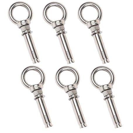 Lowats Anneau de Levage Boulon 6 Pièces Boulons à Oeil en Acier Inoxydable 304 Boulon Inox Vis D'expansion de Boulon à œi Boulon