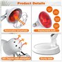 Zrwuldu Lampe Infrarouge Chauffante 100W Lumière Rouge Lampe à Chaleur par la Lumière Infrarouge Avec Minuterie et 10 Niveaux de
