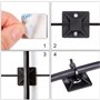 Supports Base Attache-Câbles Auto-Adhésifs Bases Serre-Câbles Noires Support à Ventouse Autocollant, Surface de Colle 3M, Utilis