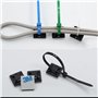 Supports Base Attache-Câbles Auto-Adhésifs Bases Serre-Câbles Noires Support à Ventouse Autocollant, Surface de Colle 3M, Utilis
