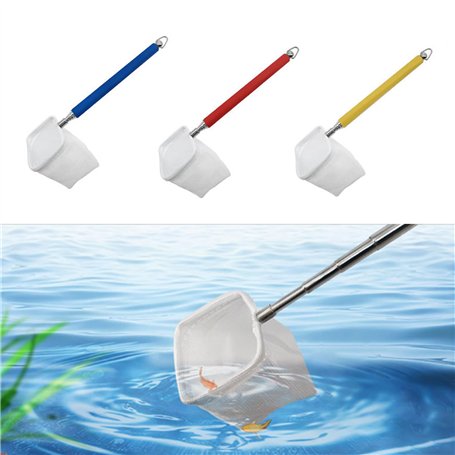 Liwein 3 Pièces Epuisette de Pêche aux Crevettes Pliable Téléscopique Mini Filet de Pêche Filet d'atterrissage en Acier Inoxydab
