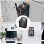 YUMUL Porte Stylo Magnétique, Boîte Rangement bureau En Grille Métallique, Porte Stylo Carré Noir, Convient Au Réfrigérateur, à 