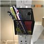 YUMUL Porte Stylo Magnétique, Boîte Rangement bureau En Grille Métallique, Porte Stylo Carré Noir, Convient Au Réfrigérateur, à 