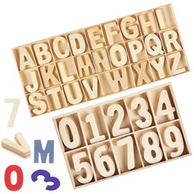Ddff Lettres et Chiffres en Bois