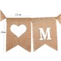 Vintage lin juste marié guirlande bannière toile de jute toile de jute de mariage bannière modèle de motif romantique décoration