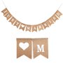 Vintage lin juste marié guirlande bannière toile de jute toile de jute de mariage bannière modèle de motif romantique décoration