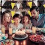 Dadabig 4Pcs 12M Drapeau Triangle de Papier Paillettes Double-Face,Bannière et Fanion Noir et Or Décorative pour Mariage,Anniver