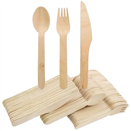 PYGHAP Lot de 150 couverts jetables respectueux de l'environnement