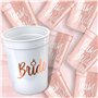 Lot de 12 gobelets Team Bride JGA réutilisables avec 6 modèles de pailles pour enterrement de vie de jeune fille, enterrement de