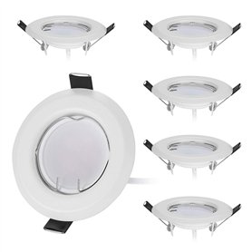 HCFEI Lot de 6 Spot LED Encastrable Dimmable blanc mat avec Ampoule GU10 Module 220V 3W