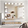 Hansong Miroir Hollywood avec éclairage et 14 Ampoules Hollywood réglables 3 Modes déclairage Grand mirroir maquilleur Lumineux 
