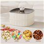 letuxaamz Boite Compartiment Alimentaire,Snack Box avec Couvercle, Plateau de Sservice Divisé Couvercle,Assiette à Collation 4 C