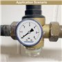 UHARBOUR Manomètre d'eau 0-6 bar, 1/4" pour air comprimé et eau, raccord en laiton BSP