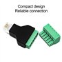 GOMETY Lot de 4 adaptateurs RJ12 mâle vers 6 broches bornier à vis RJ12 6P6C - Adaptateur de bornier à vis RJ12 pour téléphone, 