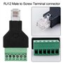 GOMETY Lot de 4 adaptateurs RJ12 mâle vers 6 broches bornier à vis RJ12 6P6C - Adaptateur de bornier à vis RJ12 pour téléphone, 