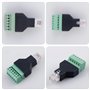 GOMETY Lot de 4 adaptateurs RJ12 mâle vers 6 broches bornier à vis RJ12 6P6C - Adaptateur de bornier à vis RJ12 pour téléphone, 