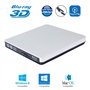 Lecteur Blu-ray externe USB 3.0 - Lecteur optique portable - Pour ordinateur portable HP Dell Acer Asus Lenovo MSI Clevo 2 en 1 