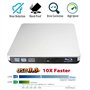 Lecteur Blu-ray externe USB 3.0 - Lecteur optique portable - Pour ordinateur portable HP Dell Acer Asus Lenovo MSI Clevo 2 en 1 