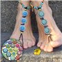 101 Pièces Demi Rondes Cabochons Kit, Verre Mosaïque Cabochons con Sac de Rangement Blanc, Imprimé Carreaux de Mosaïque, Pierres