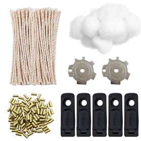 Ensemble D'accessoires pour Briquet à Essence 100 Pierres à Briquet 50 Mèches 10 Joint 5 Coton 2 Tournevis Universelles Kit de R