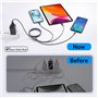 ASICEN Câble de Charge Multiple, [2Pack,1.2M] 3 en 1 Câble Multi USB, Multi Chargeur USB Câble en Nylon Tressé avec iP/Type C/Mi