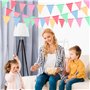 PBUSPU 6 Pcs Fanion Multicolore, Drapeaux de Triangle en Toile de Jute Multicolore, Réutilisable Banderole Fanion Guirlande,pour