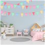 PBUSPU 6 Pcs Fanion Multicolore, Drapeaux de Triangle en Toile de Jute Multicolore, Réutilisable Banderole Fanion Guirlande,pour