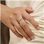 KONFEN Bague Ajustable Argent Homme, Feuilles Bague Reglable Ouverte, Une Bague Pouce Anneau Bagues Reglables Orteil Bijoux Simp