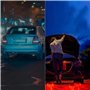 2 Pack feux d'avertissement de voiture Éclairage de Secours,Signalisation Lumineuse LED Avec base magnétique,9 modes d'éclairage