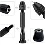 Petite Foreuse de Main en Aluminium avec Mandrin sans Clé + 10pcs Mèches de Forets Hélicoïdaux Outils Rotatifs