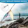 Tarpedrium 100 Pièces Émerillons de Pêche, Émerillon Pêche Carpe en Acier au Carbone, 5 Tailles, Matériel de Peche Accessoires, 