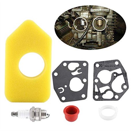 Kit de Joint de Diaphragme de Carburateur Ensemble de Bougies D'Allumage pour Filtre À Air pour Petits Moteurs Remplacer 281028