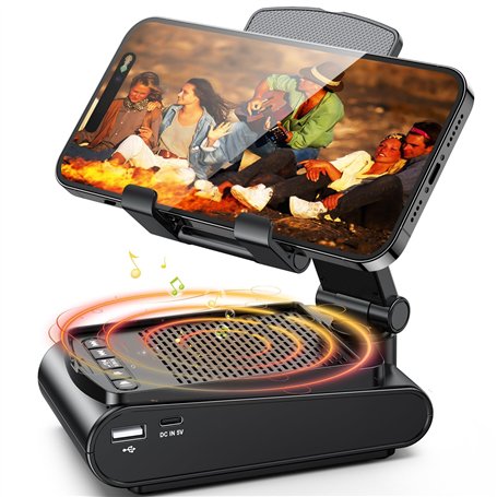 Rolgno Support Telephone Bureau avec Enceinte Bluetooth
