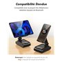 Rolgno Support Telephone Bureau avec Enceinte Bluetooth, Anti-Dérapant & Son Surround HD, Support Tablette Réglable & Enceinte P