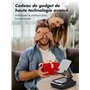 Rolgno Support Telephone Bureau avec Enceinte Bluetooth, Anti-Dérapant & Son Surround HD, Support Tablette Réglable & Enceinte P