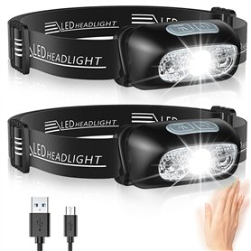 Glangeh Lampe Frontale LED Puissante avec Capteur Mouvement