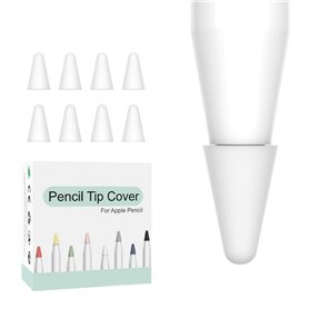Lot de 8 embouts de rechange compatibles avec Apple Pencil 1ère 2ème génération Apple Pencil Embouts de protection en silicone p