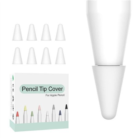 Lot de 8 embouts de rechange compatibles avec Apple Pencil 1ère 2ème génération Apple Pencil Embouts de protection en silicone p