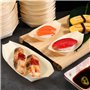 Coupelles en Bambou Bateau,50 pièces Board de Sushi en Bois Plateau Plats de Bateau en Bois Plateaux de Service pour Nourriture 