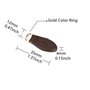 6 pièces Tirette de fermeture éclair en cuir en forme de feuille avec anneau doré pour réparer les têtes de fermeture éclair de 