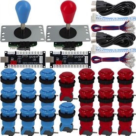 SJ@JX Arcade Game 2 Player Controller DIY Kit Microswitch Button 4&8 Way Joystick Zero Delay USB Encodeur Fighting Stick Handles